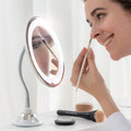 Miroir grossissant LED à bras flexible et ventouse