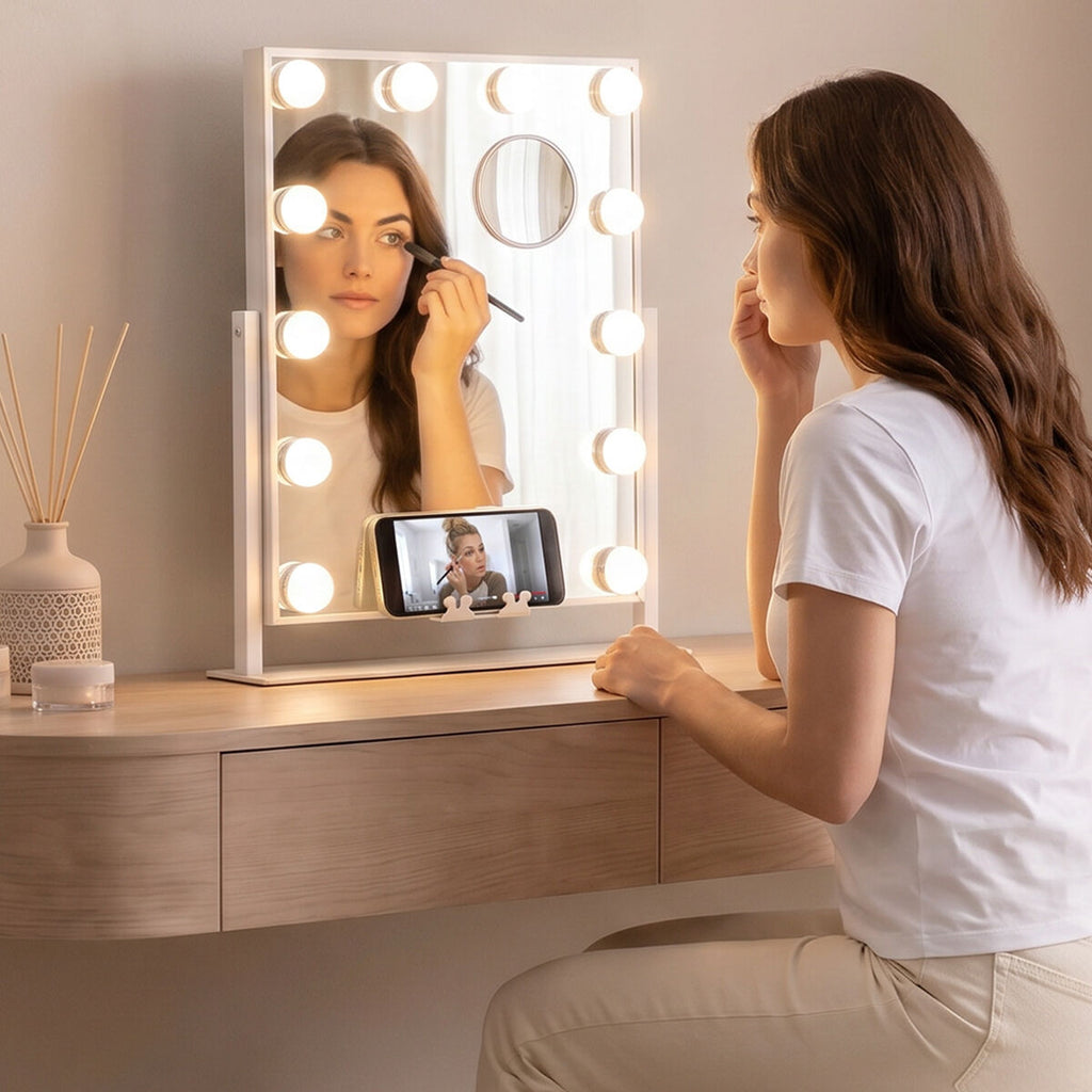 Miroir Hollywood inclinable Glarisse 12 LED – vue 2