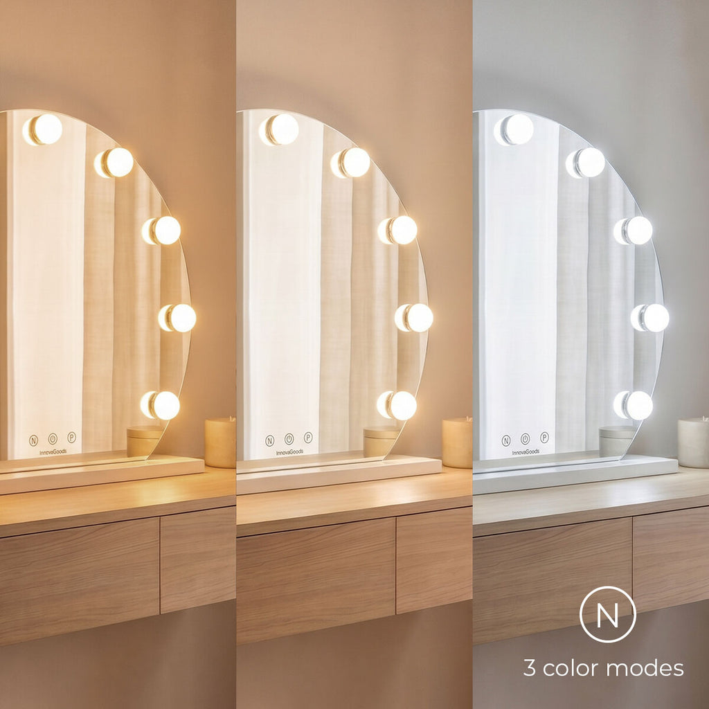 Miroir Hollywood rond Gloette 9 LED – vue 3