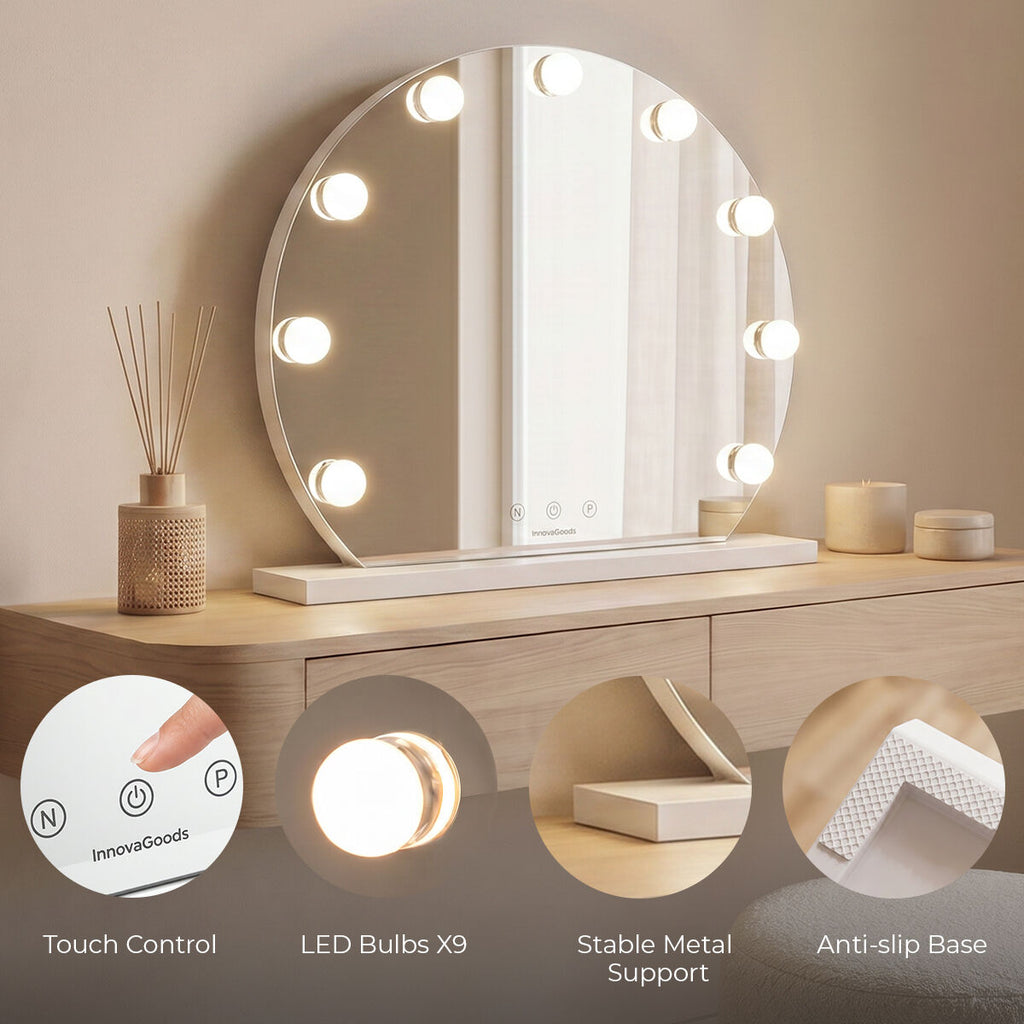 Miroir Hollywood rond Gloette 9 LED – vue 5
